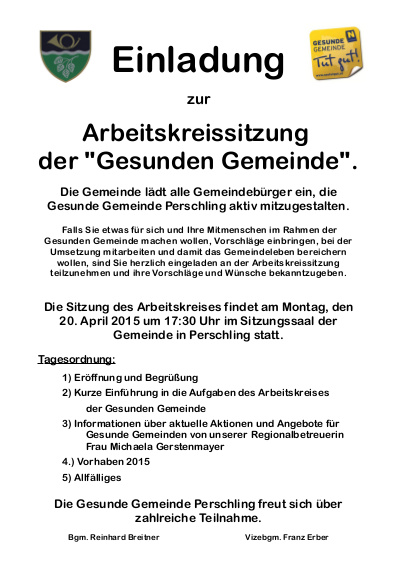 Einladung Arbeitskreissitzung 4/2015
